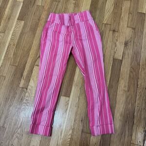 Size Small 7th Avenue Design Studio Pink Striped Pants High Rise Capri Stripes